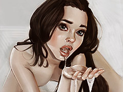 Deep throat in action - Gagging by jab..